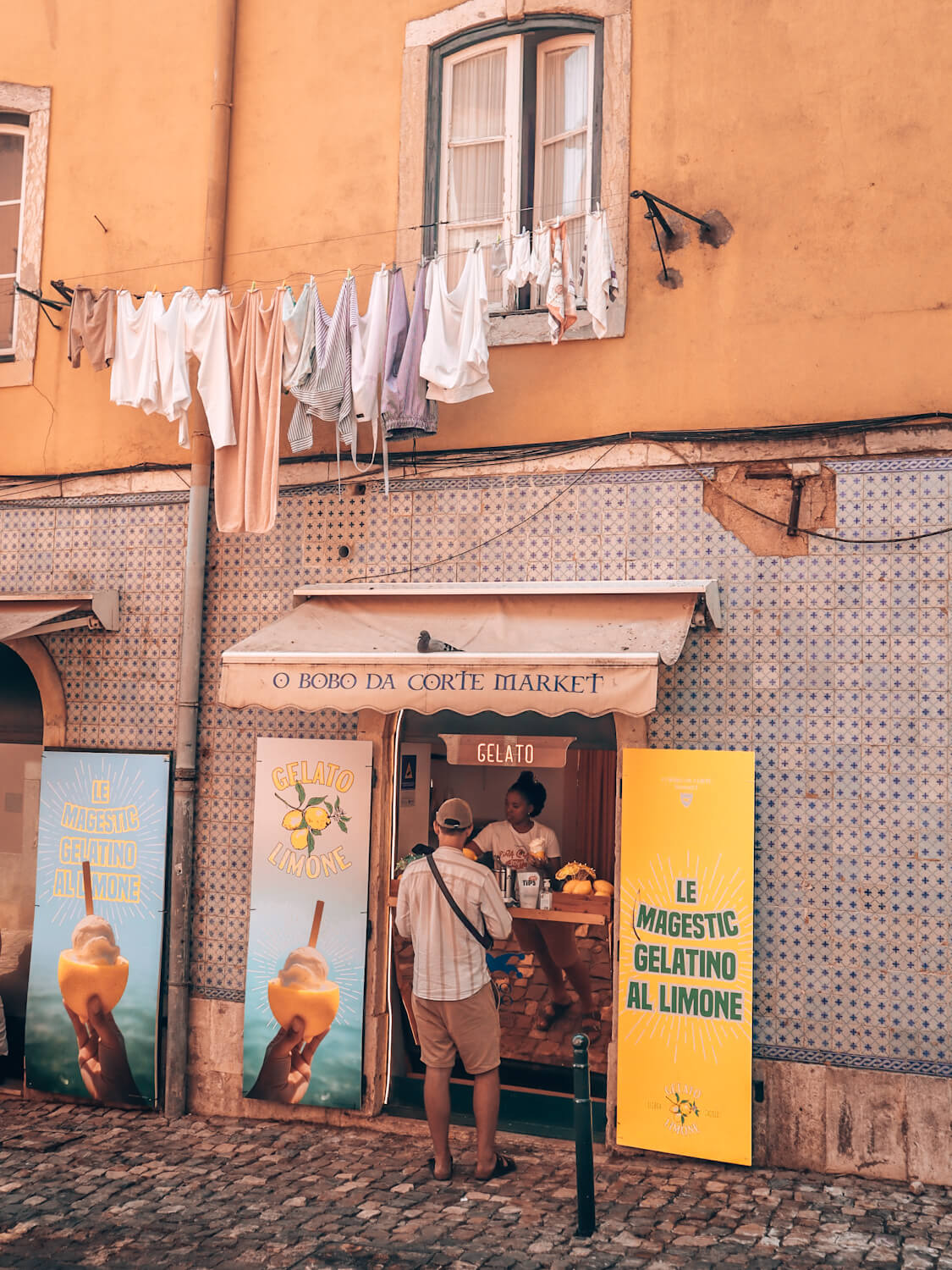Alfama streets and laundry